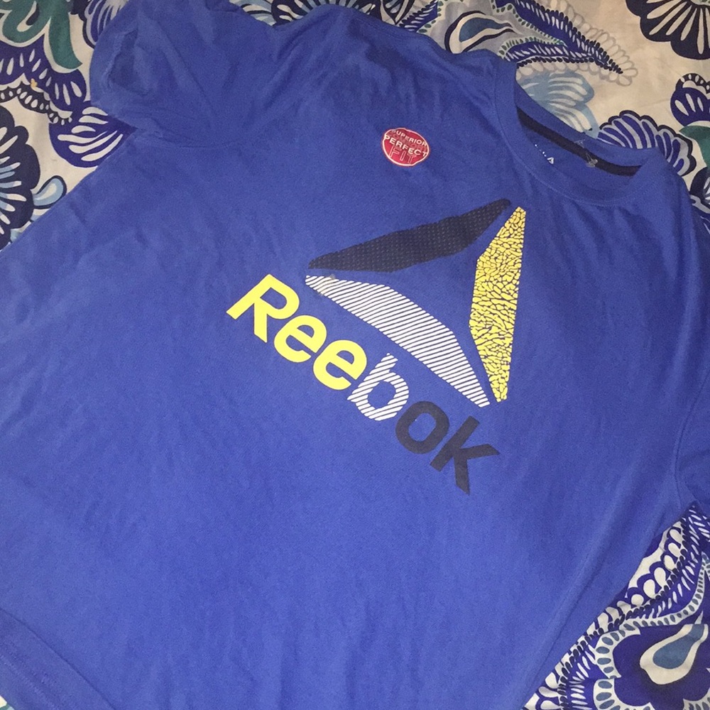 Blue Reebok tee shirt